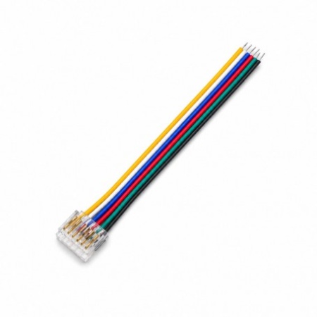 Conector Banda LED SMD RGB+CCT 12mm 6 Pini cu Cablu 10cm Set 10 Buc YCA6P-12-1 - Img 3