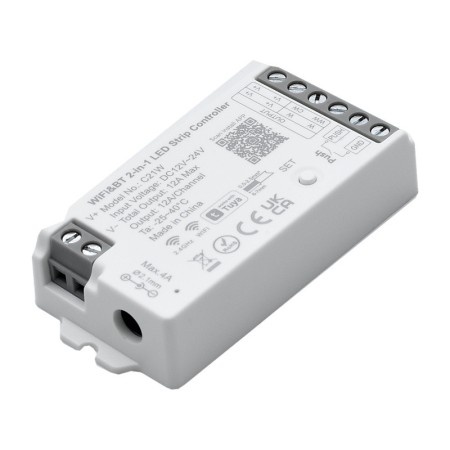 Controler WiFi si Bluetooth Tuya pentru Banda LED de 12–24V, Monocolor si CCT, C21W - Img 2