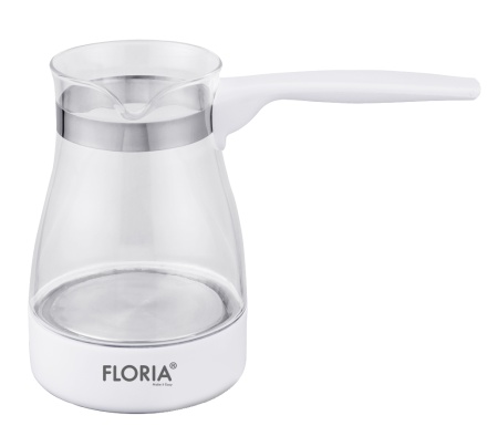 Ibric electric Floria ZLN8139 Alb, carcasa din sticla, capacitate de 0.5 Litri, putere 800W