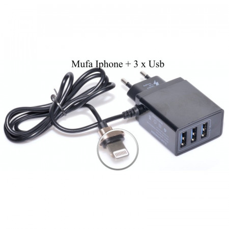 Incarcator fast - 5,1A - Iphone + 3 x USB