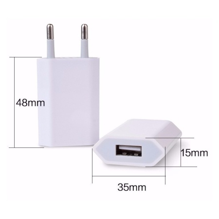 Incarcator retea tip stecher 220V 1 x USB 5V/1A - Img 2