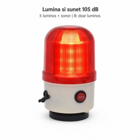 Lampa Avertizare Luminoasa si Sonora 105 dB, cu Acumulator si Magnet, ND-10J-B - Img 6