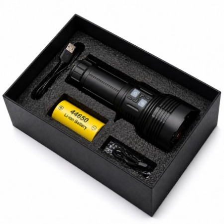 Lanterna Profesionala LED Ultra Puternica cu LED Central Laser, 19 LED-uri, Acumulator 44650, Incarcare Type-C KH-W536 - Img 5