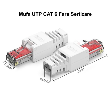 Mufa RJ45 CAT 6 - UTP de Plastic / Fara Sertizare - Img 2