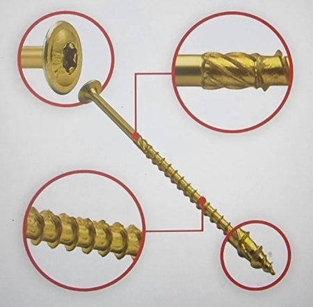 Set 100 de suruburi teller pentru lemn 6 x 100 mm, cap tip saiba-trox - Img 2