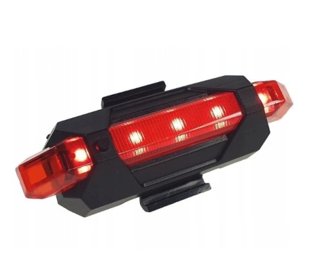 Stop bicicleta 5 led-uri, acumulator reincarcabil usb, 5 moduri iluminare, impermeabil