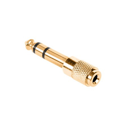 Adaptor Audio Jac 6,3 Tata Stereo – Jac 3,5 Mama Stereo Metalic Auriu
