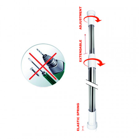 Bara inox pentru perdea dus 140x260cm - Img 3