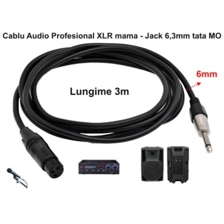 Cablu Audio Jack 6,3mm Tata MO - XLR Mama Prof - 6mm / 5 metri - Img 4