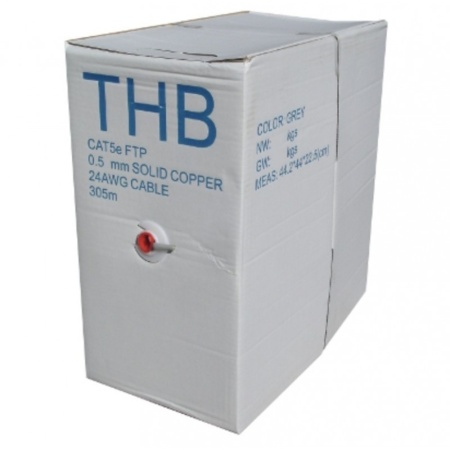Cablu FTP Cat. 5e cupru integral 0.50mm / 24AWG rola 305ml THB - Img 2