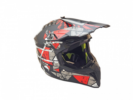 Casca moto enduro cross FGN negru + rosu mat