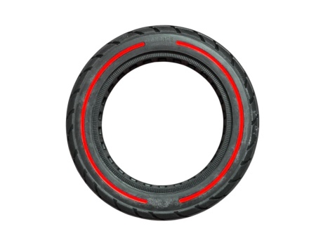 Cauciuc solid plin trotineta 10 x 2.125 inch cu dunga rosie - Img 2