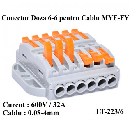Conector Doza 6-6 pentru Cablu , LT-223/6