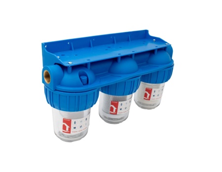 Filtru apa triplu cu sita/carbune/bumbac 3x1"x5" FF
