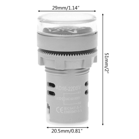 Indicator digital voltmetru portocaliu 250V/AC 20-500V AD101-22VM/P - Img 2