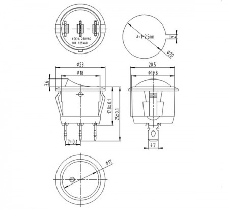 Intrerupator Buton On-Of Verde Cu Led - Img 2