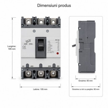 Intrerupator de Putere MCCB 3P 200A NF AC/DC - Img 2
