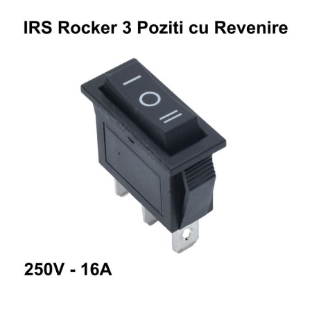 Intrerupator IRS Rocker, 3 pozitii cu Revenire, 3 Contacte - 16A / 250V - KCD3 - Img 3