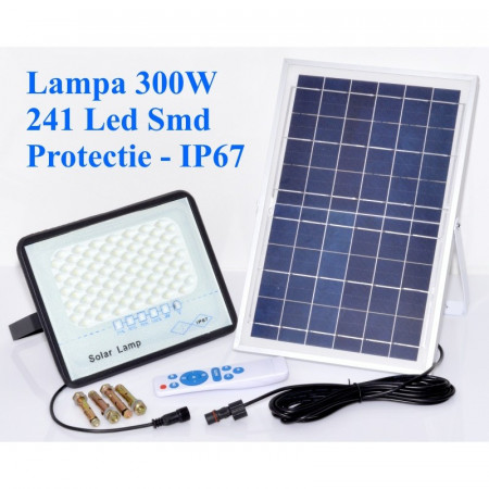 Lampa led 300W cu panou solar si telecomanda