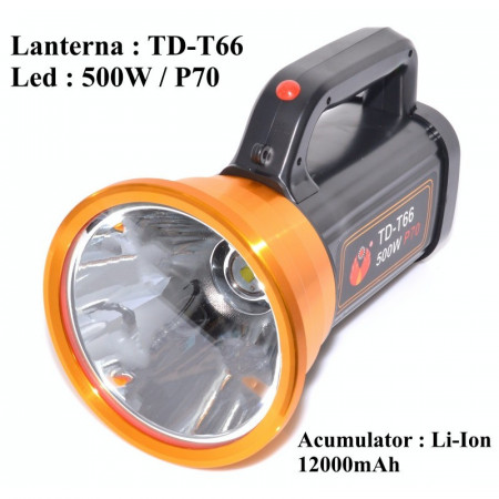 Lanterna Laser Led 500W + 12 Led T4 ,TD-T66