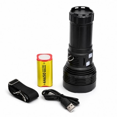 Lanterna Profesionala LED Ultra Puternica cu LED Central Laser, 19 LED-uri, Acumulator 44650, Incarcare Type-C KH-W536 - Img 2