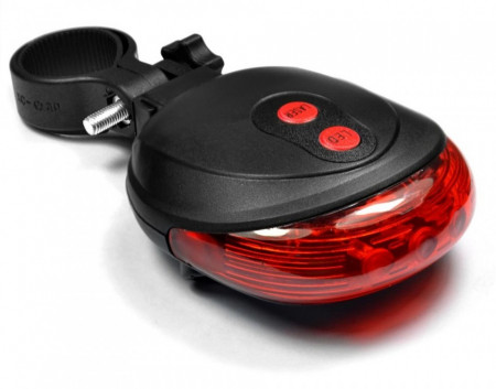 Licurici - stop bicicleta cu 5 leduri si doua raze laser