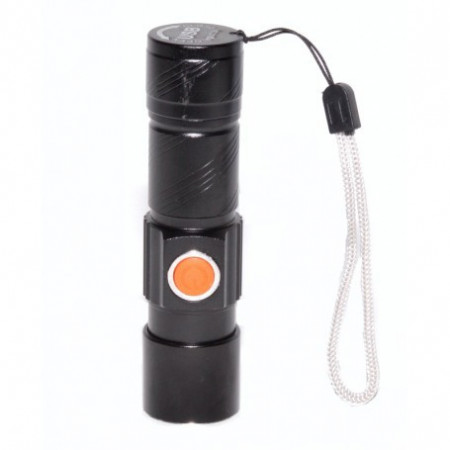 Mini lanterna LED metalica cu acumulator intern si incarcare USB - Img 2