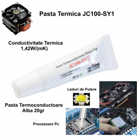 Pasta termoconductoare JC100-SY20, alba, 20 grame