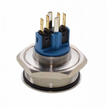 Push buton metalic 30mm / 24V cu led rosu, albastru sau verde - Img 2
