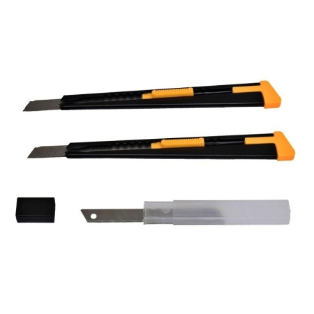 Set 2 Cutter Mini din Metal cu Lama ingusta 9mm si Rezerva - Img 3