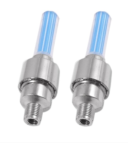 Set 2 lumini pentru valva rotii bicicletei, culoare albastru