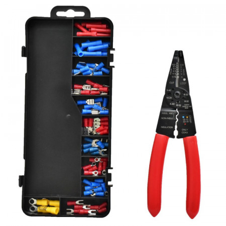 Set cleste multifunctional sertizare, dezizlare cu 85 papuci electrici inclusi - Img 4