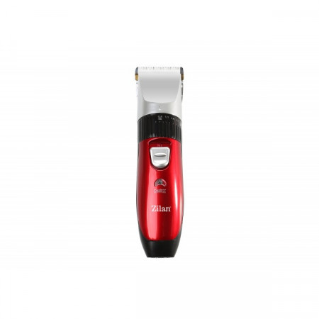 Aparat de tuns profesional ZIlan, fara fir, cu acumulator de schimb inclus, 4 marimi de schimb, perie de curatare si ulei incluse, Rosu