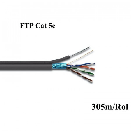 Cablu FTP Cat 5 cu sufa otel 8 Fire x 0,55mmp, 305m / rol
