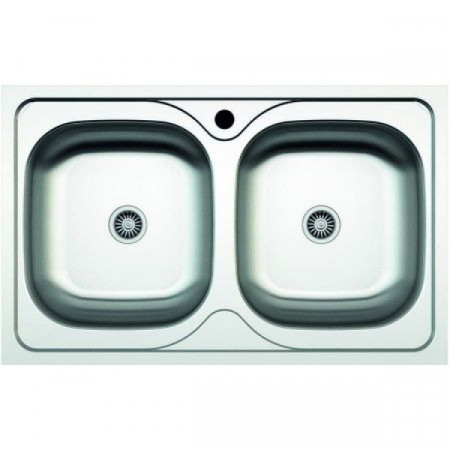 Chiuveta cu doua cuve pentru blat Z-INOX Inox anticalcar, 50x80 cm