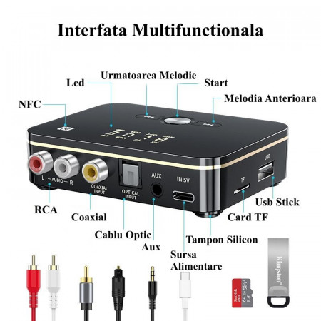 Digital audio NFC M8 Bluetooth 5.0 inteligent RX / TX - Img 3