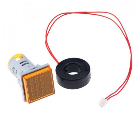 Indicator Digital 3 in 1 AC ,voltmetru, ampermetru, frecventa - verde, portocaliu sau rosu