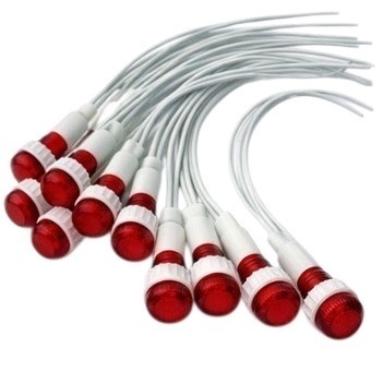 Indicator LED 24V DC de panou rosu sau verde, 9,5mm cu fire 20cm - set 10 bucati - Img 6