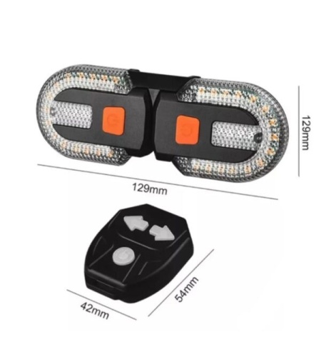 Lampa spate semnalizare pentru bicicleta, 30 leduri galbene, 8 leduri rosii, baterie 600mAh, 5 ore autonomie continuu - Img 2