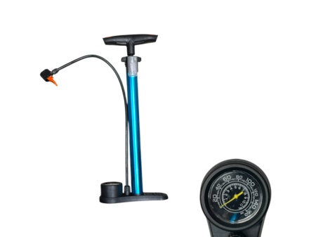 Pompa de bicicleta din aluminium ,cu manometru si accesorii umflare mingi si articole gonfalbile - Img 2