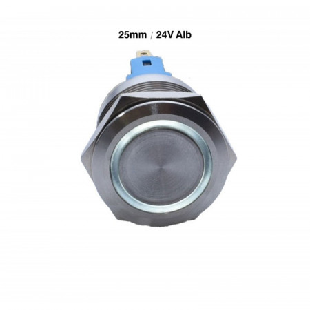 Push buton 25MM / 24V LED alb
