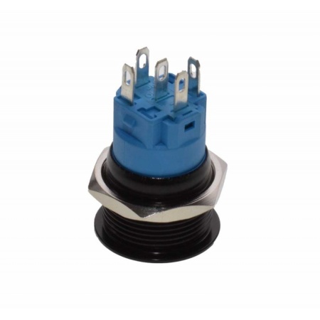 Push buton cu retinere 19mm / 12V cu LED: alb, albastru, verde, negru sau rosu - Img 2