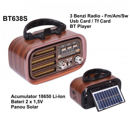 Radio retro solar wireless RX-BT638S