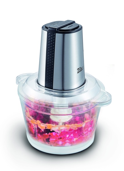 Tocator legume-fructe ZILAN ZLN-3888, Putere 300W, Vas din sticla 1.6L, 4 lame inox, 2 trepte de viteza