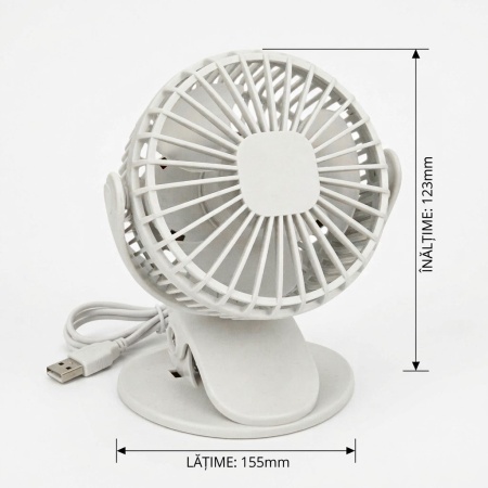 Ventilator de birou sau camera clema si alimentare duala - Img 4