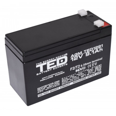 Acumulator plumb-acid 12V 9.1A TED - Img 3