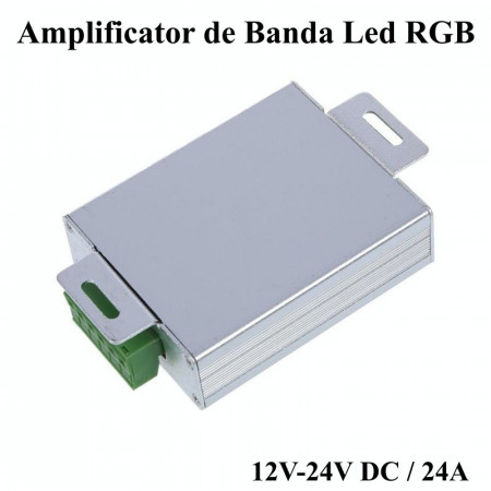 Amplificator tensiune banda led RGB ,DC 12-24V / 24A - Img 2