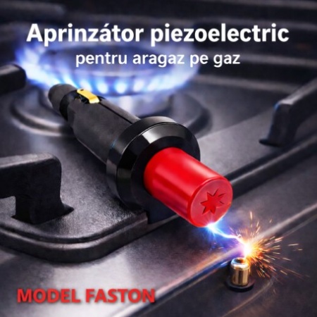 Aprinzator aragaz piezoelectric, buton aprindere aragaz pe gaz model faston - Img 2