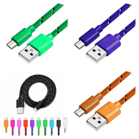 Cablu USB - Micro USB panzat, diverse culori - Img 2