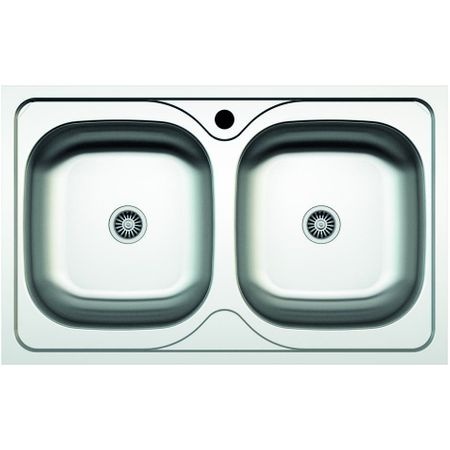 Chiuveta ZLN-0209 cu doua cuve pentru blat Z-INOX , Inox satinat, 50x80 cm